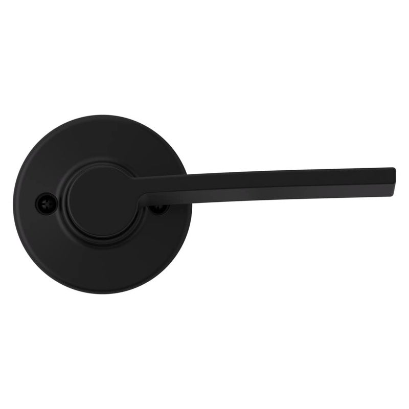 Kwikset Ladera Dummy Door Handle  Single Sided Lever for Closets  French Double Doors  and Pantry  Matte Black Non-Turning Right Handed Interior Push/Pull Lever - Image 2